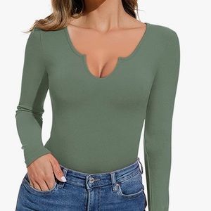 Women’s Long Sleeve V-Neck Bodysuit